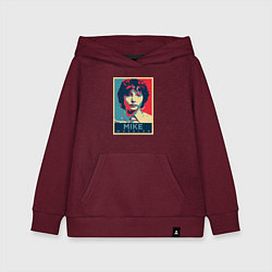 Толстовка детская хлопковая Stranger Things Майк, цвет: меланж-бордовый
