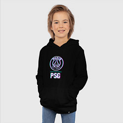 Толстовка детская хлопковая PSG FC в стиле Glitch, цвет: черный — фото 2