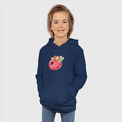 Толстовка детская хлопковая Червяк в яблоке, цвет: тёмно-синий — фото 2