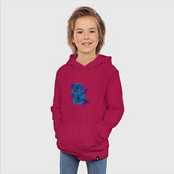 Толстовка детская хлопковая Синие розы ночью, цвет: маджента — фото 2