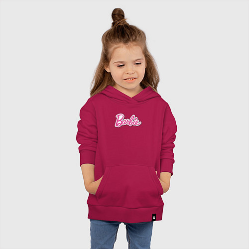 Детская толстовка-худи Barbie logo / Маджента – фото 4