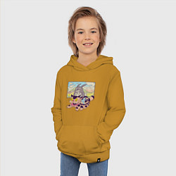 Толстовка детская хлопковая Тоторо на котобусе, цвет: горчичный — фото 2