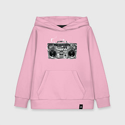 Толстовка детская хлопковая Wu-Tang Boombox, цвет: светло-розовый