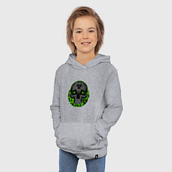 Толстовка детская хлопковая SKULL TOXIC, цвет: меланж — фото 2