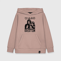 Толстовка детская хлопковая Led Zeppelin Black, цвет: пыльно-розовый
