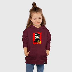 Толстовка детская хлопковая СССР - Сталин, цвет: меланж-бордовый — фото 2