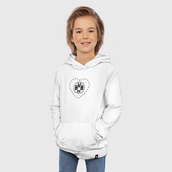 Толстовка детская хлопковая Лого Borussia в сердечке, цвет: белый — фото 2