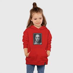 Толстовка детская хлопковая Женский портрет - оптическая иллюзия, цвет: красный — фото 2