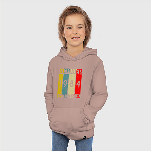 Детская толстовка-худи 1984 - Октябрь / Пыльно-розовый – фото 3