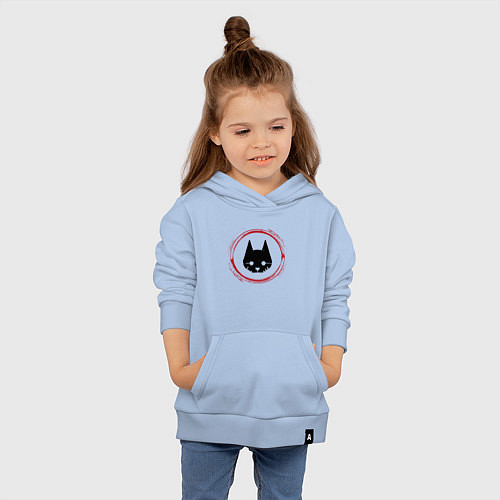 Детская толстовка-худи Символ Stray и красная краска вокруг / Мягкое небо – фото 4