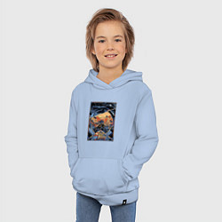Толстовка детская хлопковая Звездный десант в квадрате, цвет: мягкое небо — фото 2