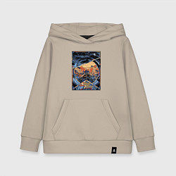 Толстовка детская хлопковая Звездный десант в квадрате, цвет: миндальный