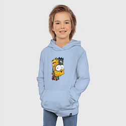 Толстовка детская хлопковая Cyber-Bart - Simpsons family, цвет: мягкое небо — фото 2