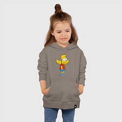 Толстовка детская хлопковая Барт Симпсон - единорог, цвет: утренний латте — фото 2