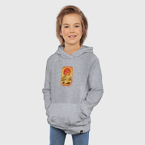 Детская толстовка-худи Бездорожье и медведи / Меланж – фото 3