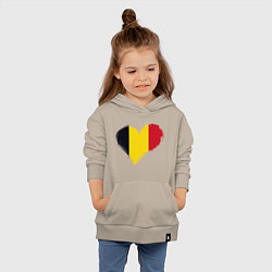 Толстовка детская хлопковая Сердце - Бельгия, цвет: миндальный — фото 2