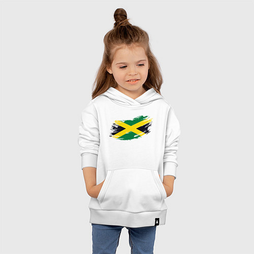 Детская толстовка-худи Jamaica Flag / Белый – фото 4