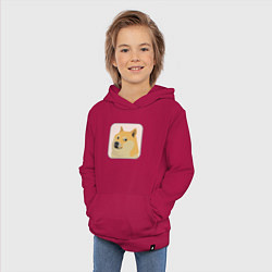 Толстовка детская хлопковая Аватар пёсика Доге, цвет: маджента — фото 2