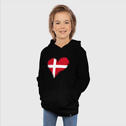 Толстовка детская хлопковая Сердце - Дания, цвет: черный — фото 2