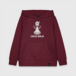 Толстовка детская хлопковая Шахматный ниндзя, цвет: меланж-бордовый