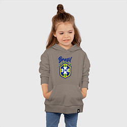 Толстовка детская хлопковая Brasil Football, цвет: утренний латте — фото 2