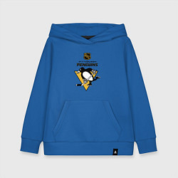 Толстовка детская хлопковая Питтсбург Пингвинз НХЛ логотип, цвет: синий