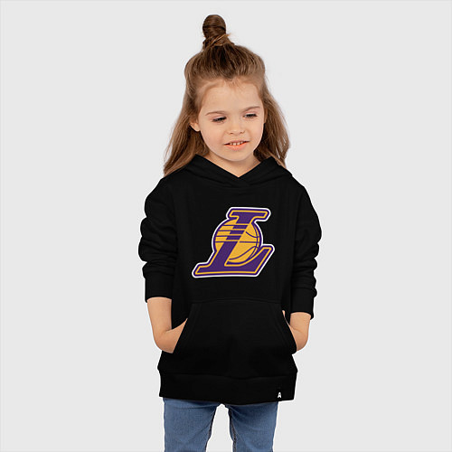 Детская толстовка-худи Los Angeles Lakers NBA logo / Черный – фото 4