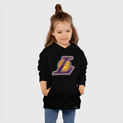 Толстовка детская хлопковая Los Angeles Lakers NBA logo, цвет: черный — фото 2