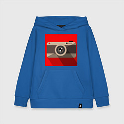 Толстовка детская хлопковая Фотоаппарат flat, цвет: синий