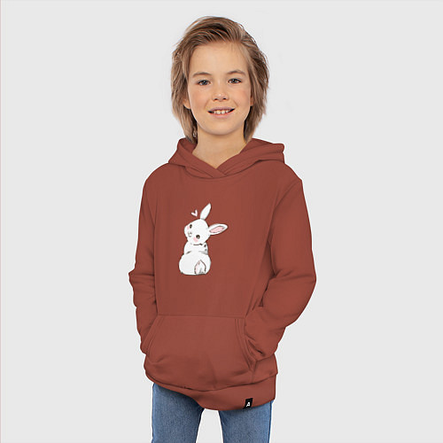 Детская толстовка-худи Милая зайка / Кирпичный – фото 3