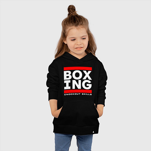 Детская толстовка-худи Boxing cnockout skills light / Черный – фото 4