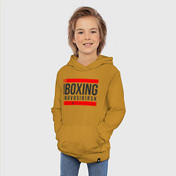 Толстовка детская хлопковая Novosibirsk boxing team, цвет: горчичный — фото 2