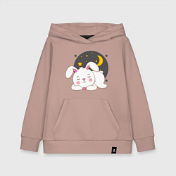 Толстовка детская хлопковая Спящий Зайка, цвет: пыльно-розовый
