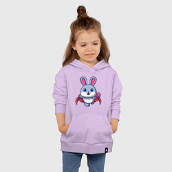 Толстовка детская хлопковая Супер кролик, цвет: лаванда — фото 2