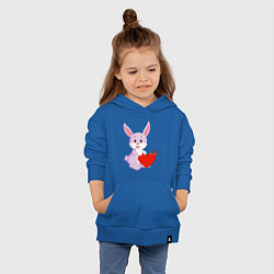 Толстовка детская хлопковая Кролик с сердцем, цвет: синий — фото 2