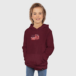 Толстовка детская хлопковая Флаг США с хоккеистом, цвет: меланж-бордовый — фото 2