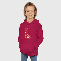 Толстовка детская хлопковая Красный заяц, цвет: маджента — фото 2