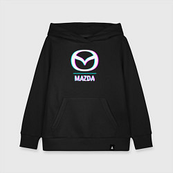 Детская толстовка-худи Значок Mazda в стиле glitch