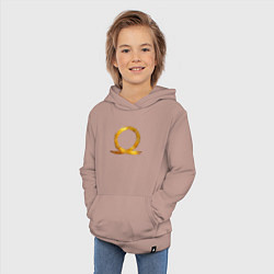 Толстовка детская хлопковая Golden logo GoW Ragnarok, цвет: пыльно-розовый — фото 2