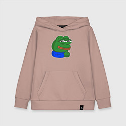 Толстовка детская хлопковая Лягушонок Пепе хитрый, цвет: пыльно-розовый