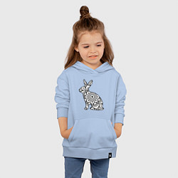Толстовка детская хлопковая Узорный кролик, цвет: мягкое небо — фото 2