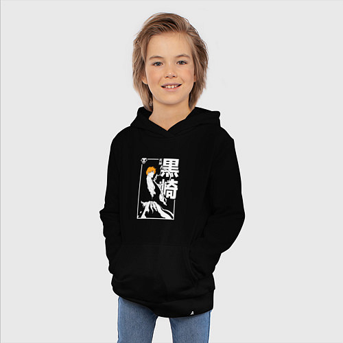 Детская толстовка-худи Тысячилетняя война - Ичиго - Блич / Черный – фото 3