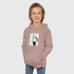 Толстовка детская хлопковая Человек-бензопила Пауэр, цвет: пыльно-розовый — фото 2