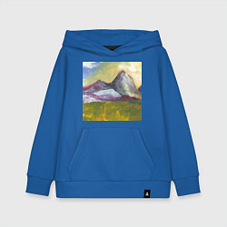 Толстовка детская хлопковая Арт Утро в горах, цвет: синий