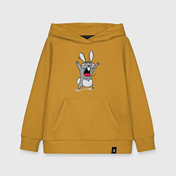 Толстовка детская хлопковая Злой заяц, цвет: горчичный