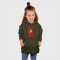 Толстовка детская хлопковая AC DC logo, цвет: хаки — фото 2