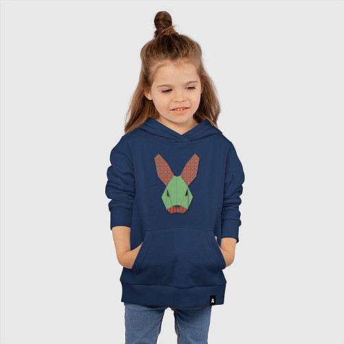 Детская толстовка-худи Patchwork rabbit / Тёмно-синий – фото 4