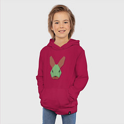 Толстовка детская хлопковая Patchwork rabbit, цвет: маджента — фото 2