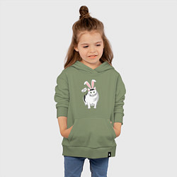 Толстовка детская хлопковая Кролик Бендер - 2023, цвет: авокадо — фото 2