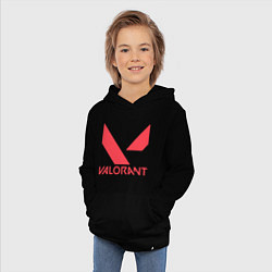 Толстовка детская хлопковая Valorant - logo, цвет: черный — фото 2